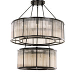 Eichholtz Chandelier Bernardi space in a sparkling way. With two ascending tiers of sparkling glass shades, each shade