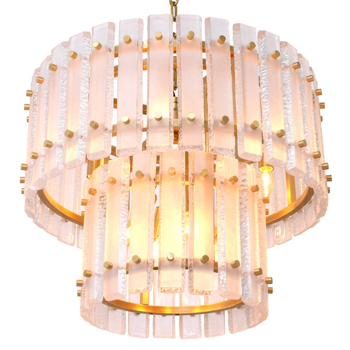 Eichholtz Chandelier Blason reflects light, providing a shimmering textured effect that is perfect for hallways, living areas and