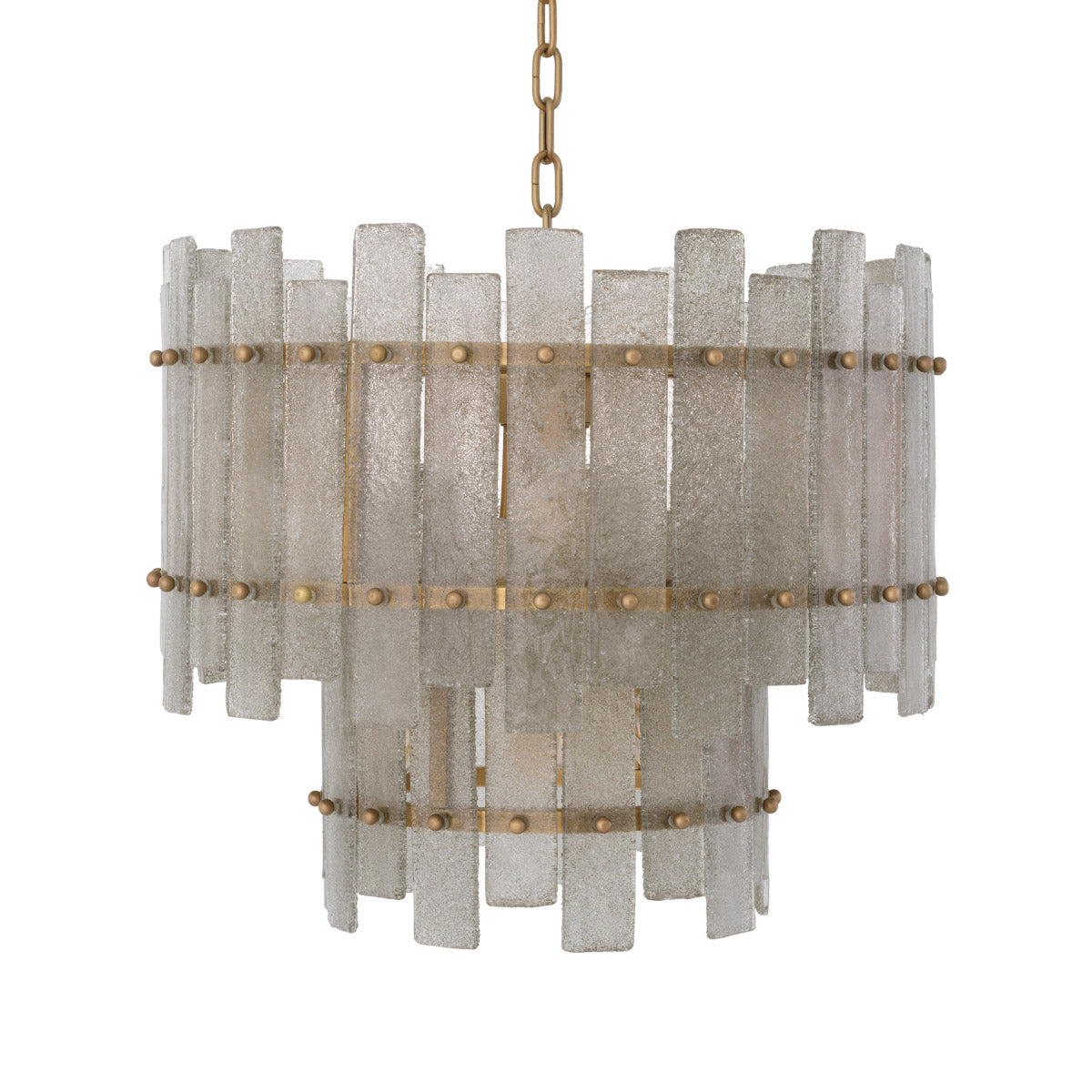 Eichholtz Chandelier Caprera it features 10 lights in a tapered, two-tiered design. The drops are made of hand-blown