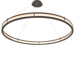 Eichholtz Chandelier Damien XL The circular frame with bronze highlight finish is inset with frosted glass rods and just