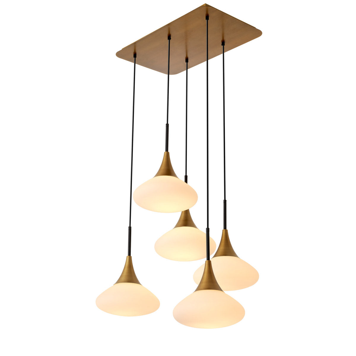 Eichholtz Chandelier Duco L as it shines a light in your space. Hanging from a rectangular ceiling plate and