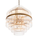 Eichholtz Chandelier East tapered levels of clear glass rods emanate a captivating illumination. Chandelier East Crafted by Eichholtz