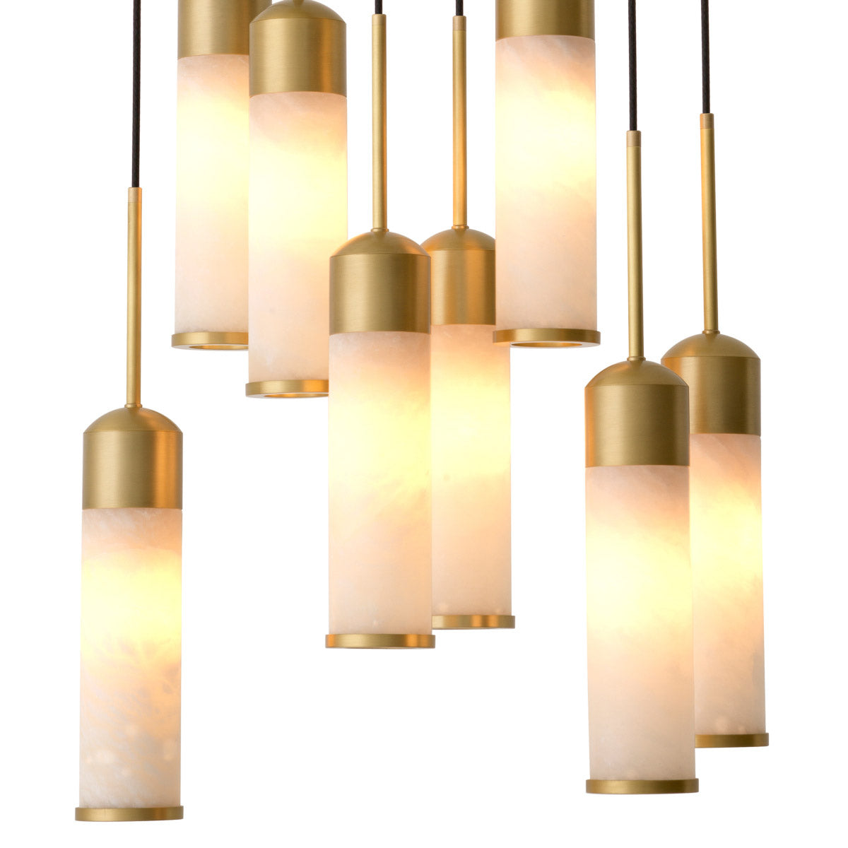Eichholtz Chandelier Eos in living areas, restaurants, and hotel lobbies. A contemporary design of sculptural tubes and straight