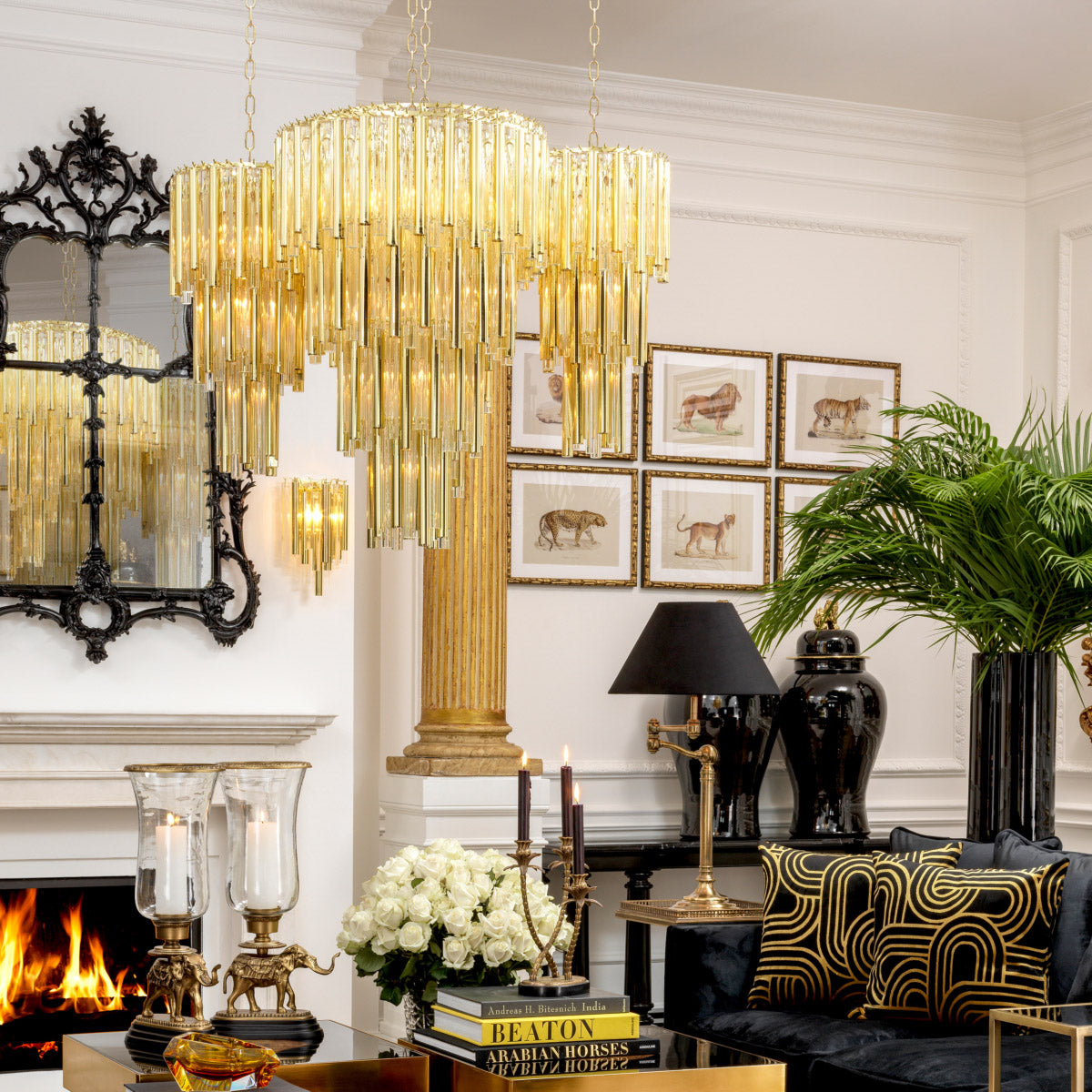 Eichholtz Chandelier Gigi S metal are draped around the hoops. Chandelier Gigi S Crafted by Eichholtz this pendants/lanterns/chandelier p...
