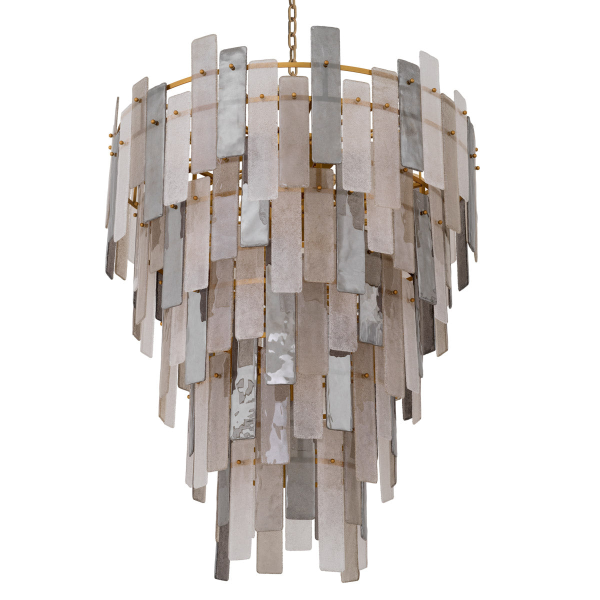 Eichholtz Chandelier Greyson XXL Chandelier. Featuring an antique brass finish and ring frame, the Greyson's unique design features three