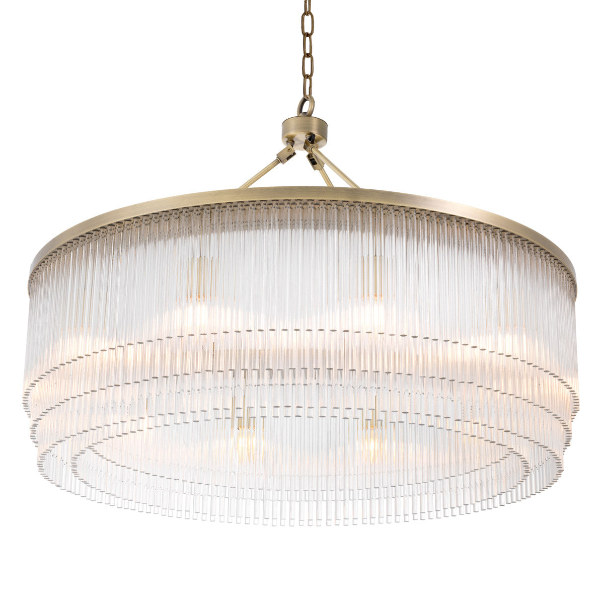 Eichholtz Chandelier Hector L and is provided with a light brushed brass finish. Chandelier Hector L Crafted by Eichholtz