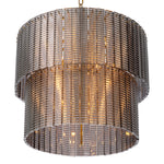 Eichholtz Chandelier Imperial Double piece, with its brushed-brass finish and smoke glass, endeavors to capture the essence of ancient