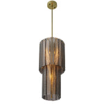 Eichholtz Chandelier Imperial S piece, with its brushed-brass finish and smoke glass, endeavors to capture the essence of ancient