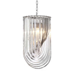 Eichholtz Chandelier Murano 14 inch dia Inject Art Deco glamour into your interior with the nickel finished Murano L Chandelier. This