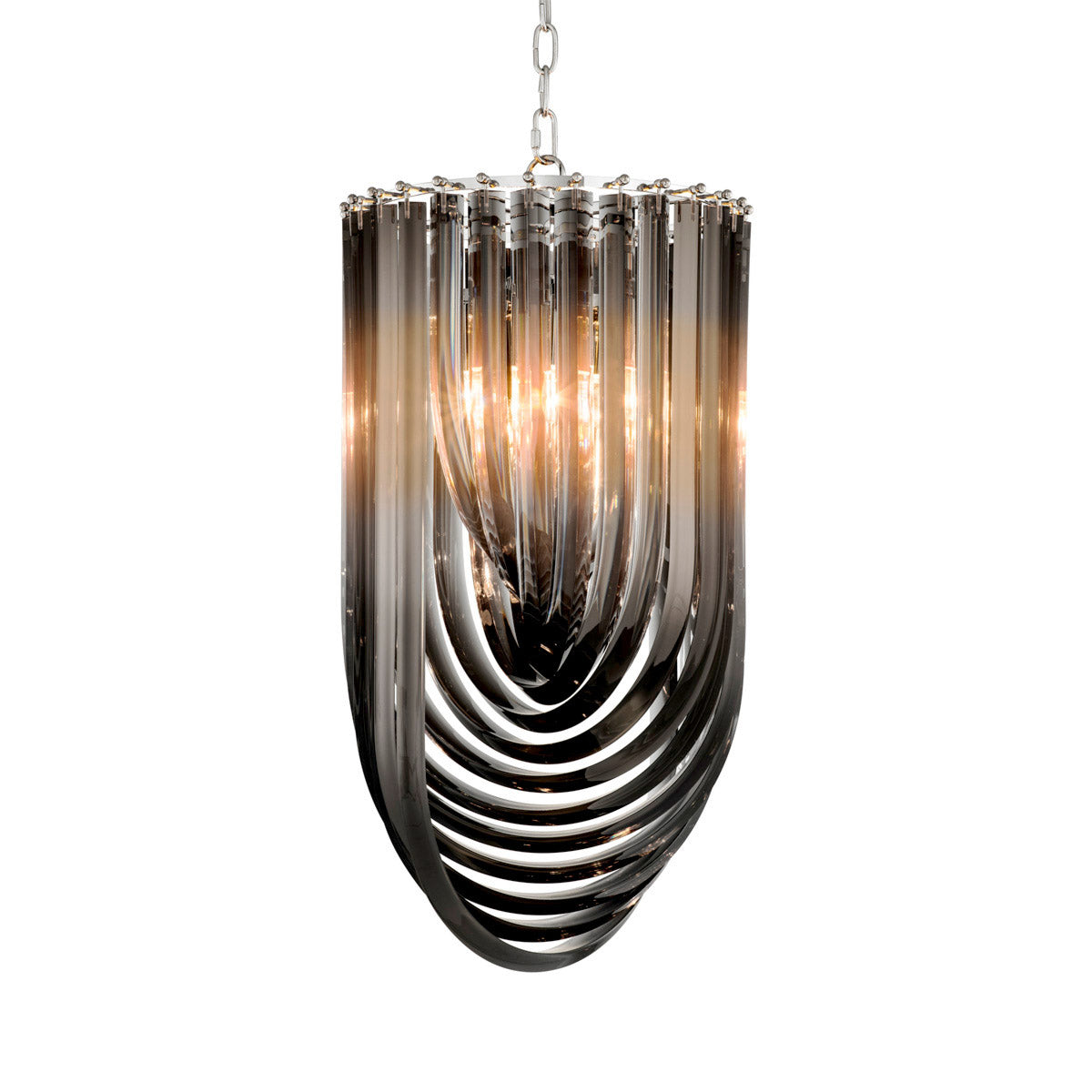 Eichholtz Chandelier Murano 14 inch dia Inject Art Deco glamour into your interior with the nickel finished Murano Chandelier¸ 35