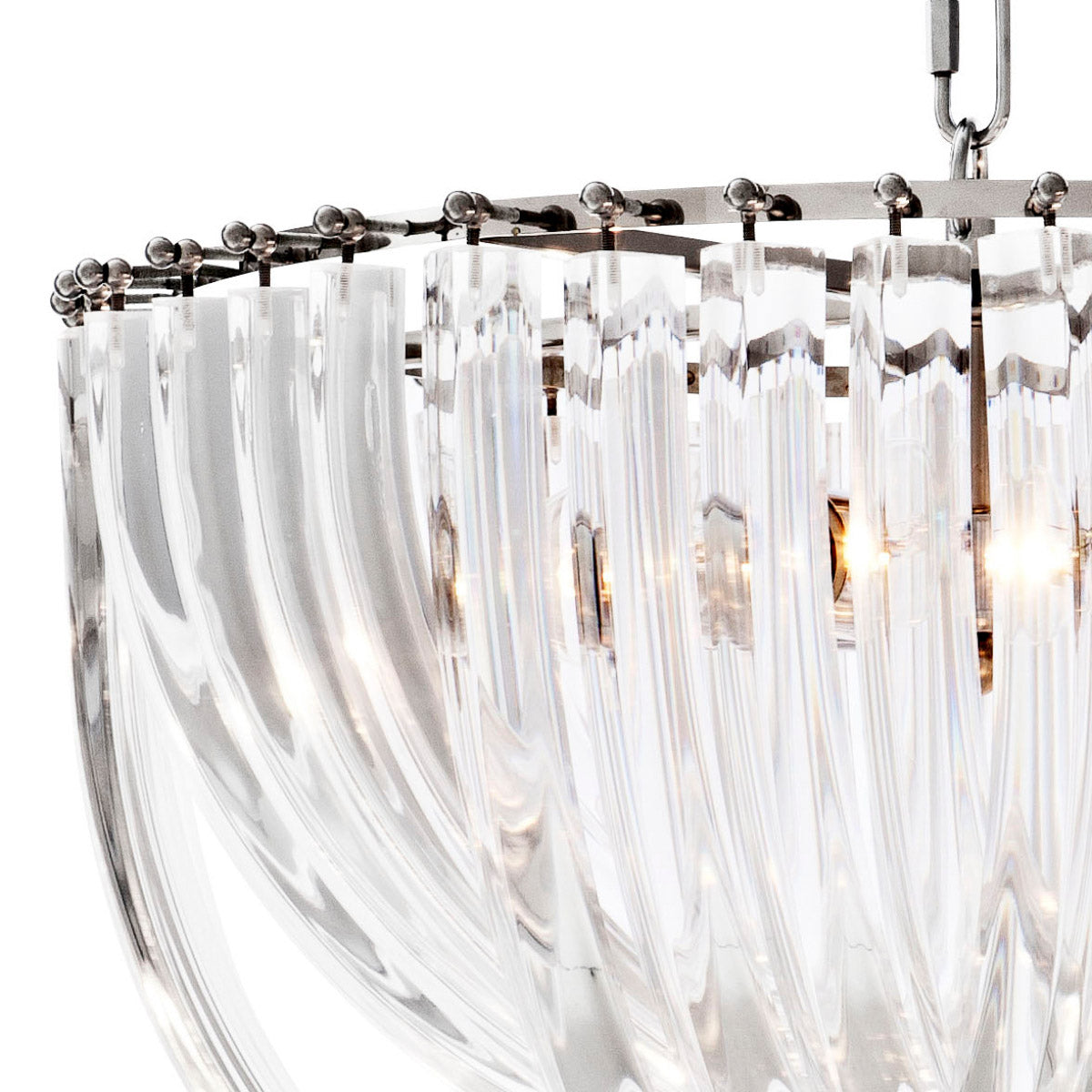 Eichholtz Chandelier Murano 19.5" dia x 13" H cm. This high-class luxury chandelier with a twist features a series of sculptural acrylic...