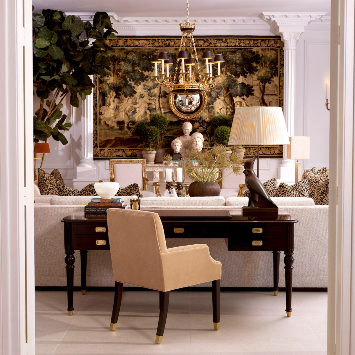 Eichholtz Chandelier Palais The Met collection. With its antiqued gold finish and intricate detailing, our interpretation of the