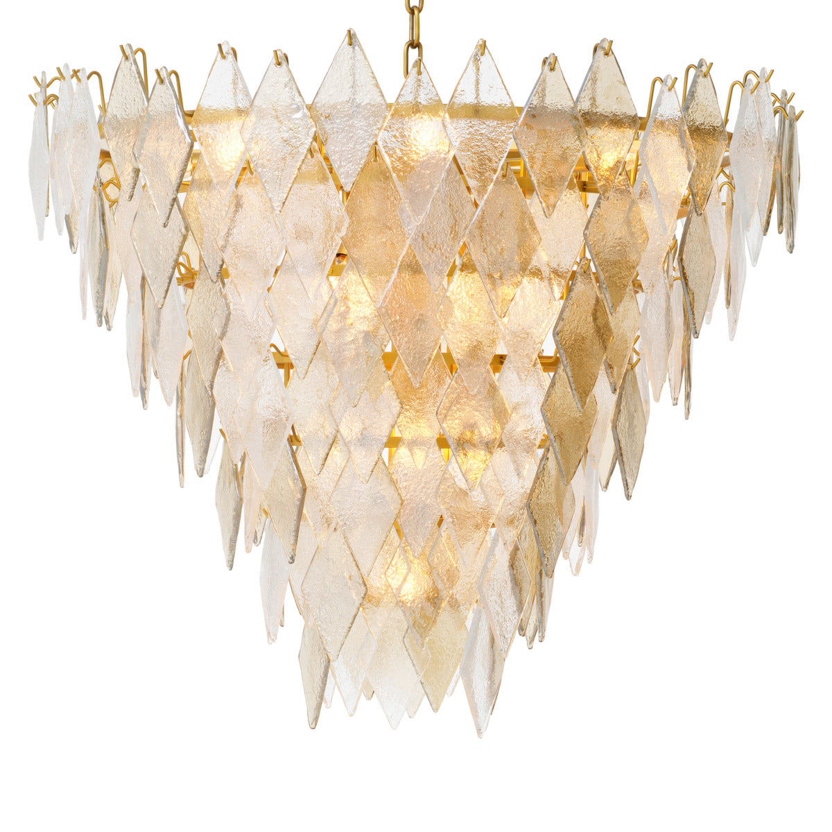 Eichholtz Chandelier Rhombus L Unveil a world of opulence with the Chandelier Rhombus L, where handmade sugared glass meets
