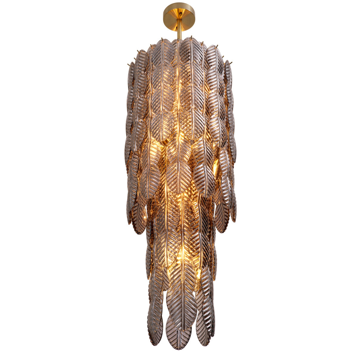 Eichholtz Chandelier Sahure L granite column's palm-like form, the chandelier's smoked-glass elements exude an air of timeless elegance. It