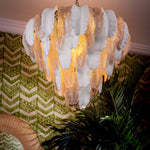 Eichholtz Chandelier Saint Lucia L tree. This exquisite chandelier blends ceramic and textured glass, creating a harmonious mix of materials
