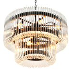 Eichholtz Chandelier Sutton House interior space. Featuring two rounded tiers with sparkling glass rods, this lovely luminaire has a