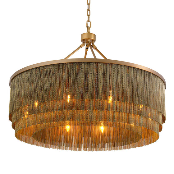 Eichholtz Chandelier Tissot L Provided with an antique brass finish, the large Tissot Chandelier lends a fanciful touch to