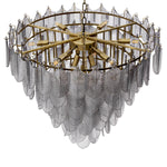 Eichholtz Chandelier Verbier L brass finish and smoke glass decorations not only fulfils its purpose of illuminating the room,