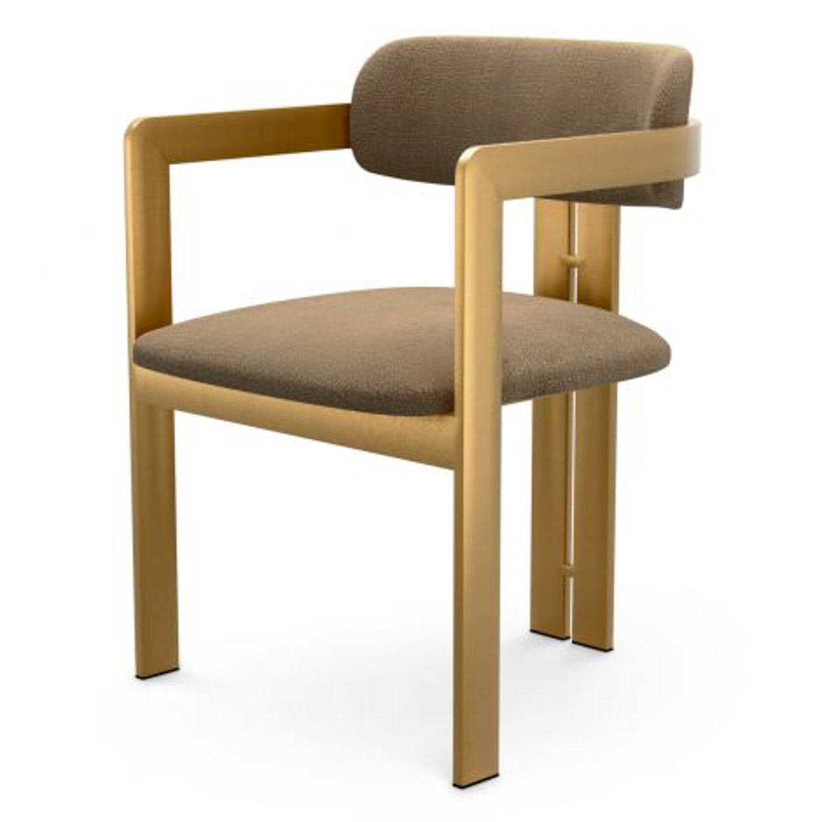 Dining Chair Donato Brushed brass finish | stratfort brown 83% rayon | 17% cotton Chairs & Sofas CMA0266 15