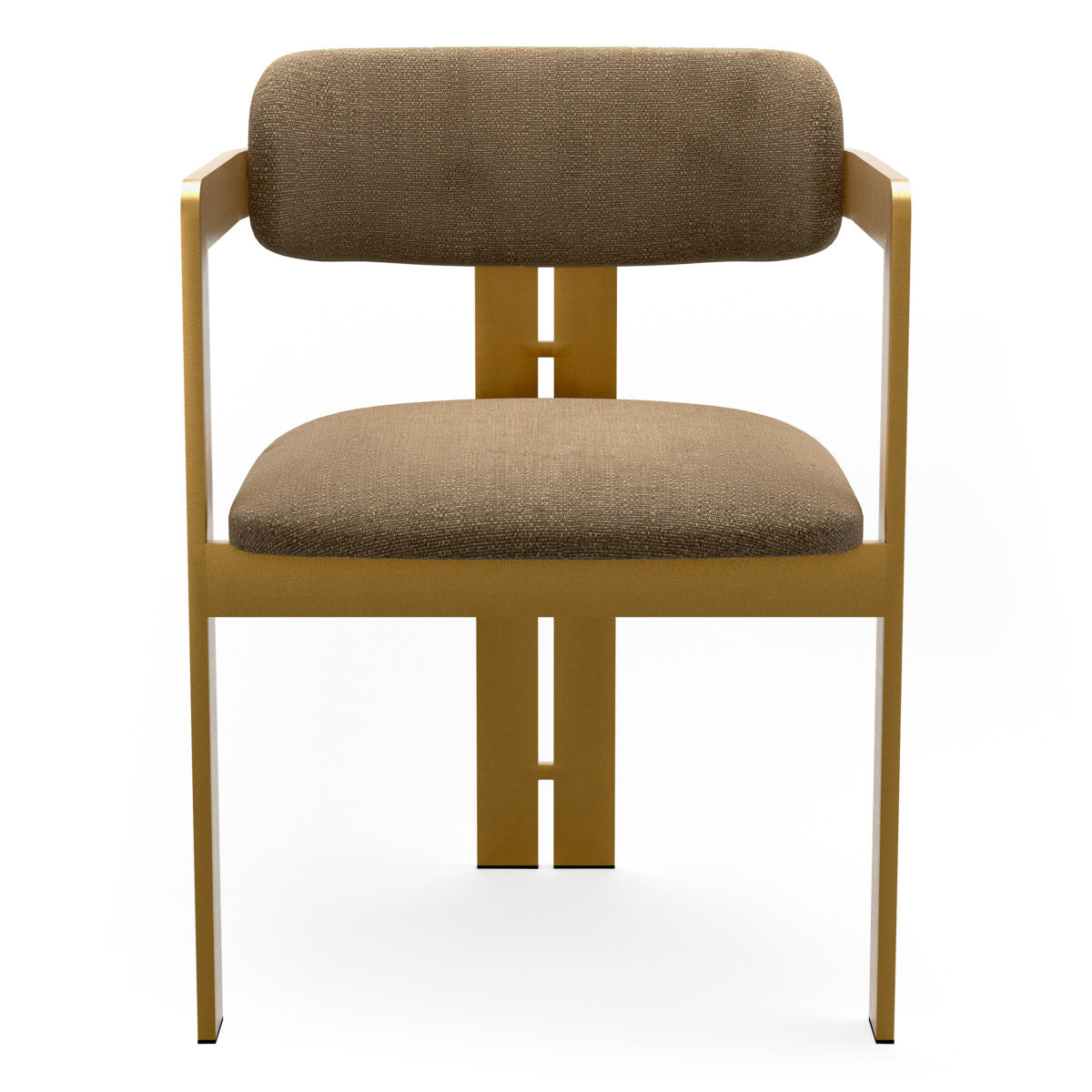 Dining Chair Donato Brushed brass finish | stratfort brown 83% rayon | 17% cotton Chairs & Sofas CMA0266 3