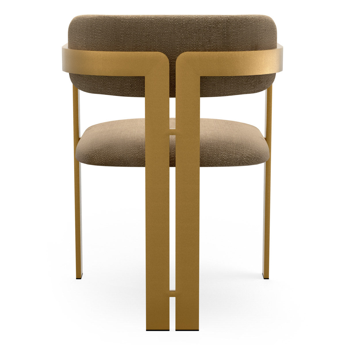 Dining Chair Donato Brushed brass finish | stratfort brown 83% rayon | 17% cotton Chairs & Sofas CMA0266 4