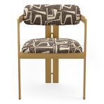 Dining Chair Donato Brushed brass finish | davenport dark brown 52% polyester | 48% olefin Chairs & Sofas CMA0270 3