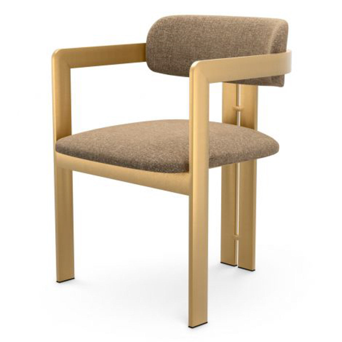 Dining Chair Donato Brushed brass finish | hastings brown 100% polyester Chairs & Sofas CMA0276 8