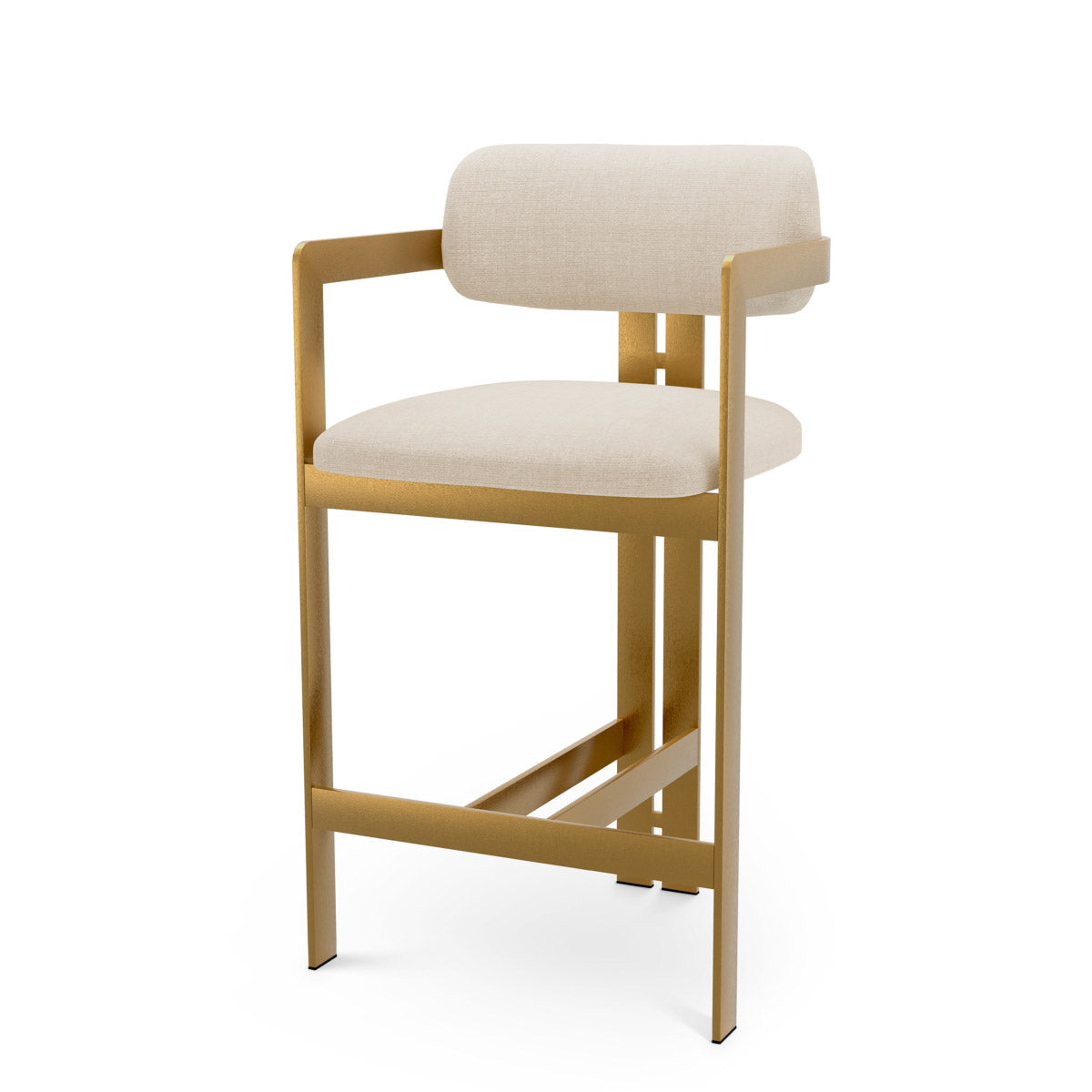 Counter Stool Donato Brushed brass finish | stratfort pearl 83% rayon | 17% cotton Chairs & Sofas CMA0286