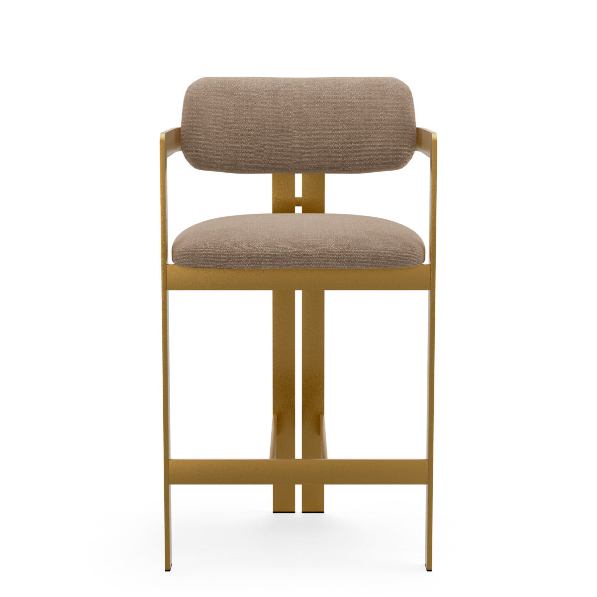 Counter Stool Donato Brushed brass finish | stratfort warm grey 83% rayon | 17% cotton Chairs & Sofas CMA0287 3