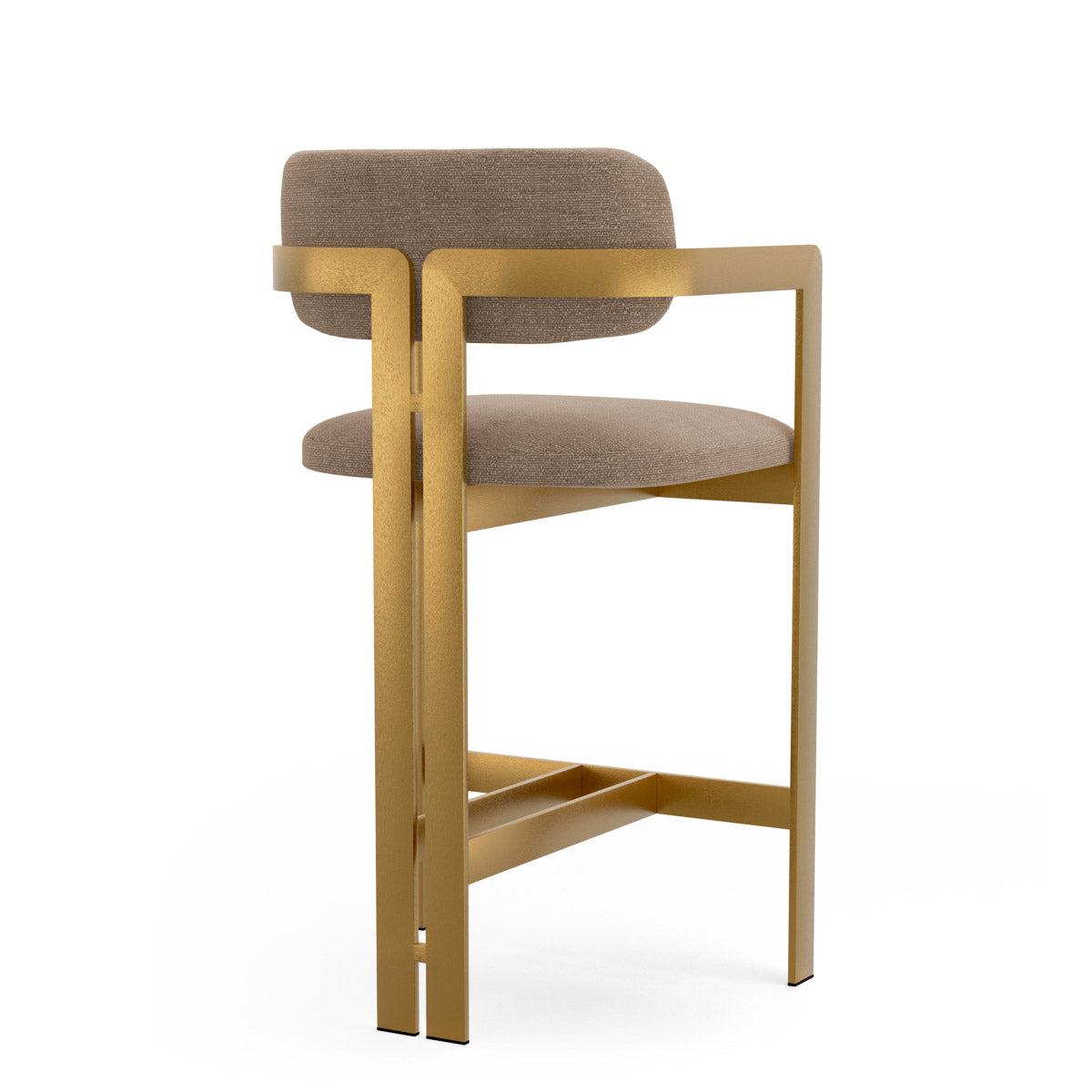Counter Stool Donato Brushed brass finish | stratfort warm grey 83% rayon | 17% cotton Chairs & Sofas CMA0287 4