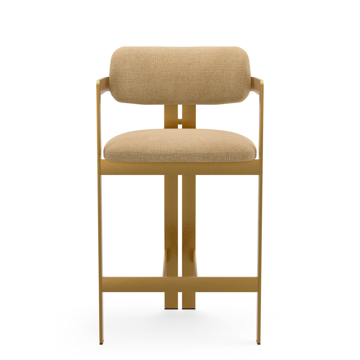 Counter Stool Donato Brushed brass finish | stratfort honey 83% rayon | 17% cotton Chairs & Sofas CMA0288 3