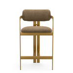 Counter Stool Donato Brushed brass finish | stratfort brown 83% rayon | 17% cotton Chairs & Sofas CMA0289 3