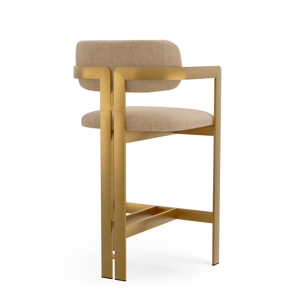 Counter Stool Donato Brushed brass finish | stratfort sand 83% rayon | 17% cotton Chairs & Sofas CMA0290 4
