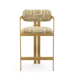 Counter Stool Donato Brushed brass finish | davenport light brown 52% polyester | 48% olefin Chairs & Sofas CMA0292 3