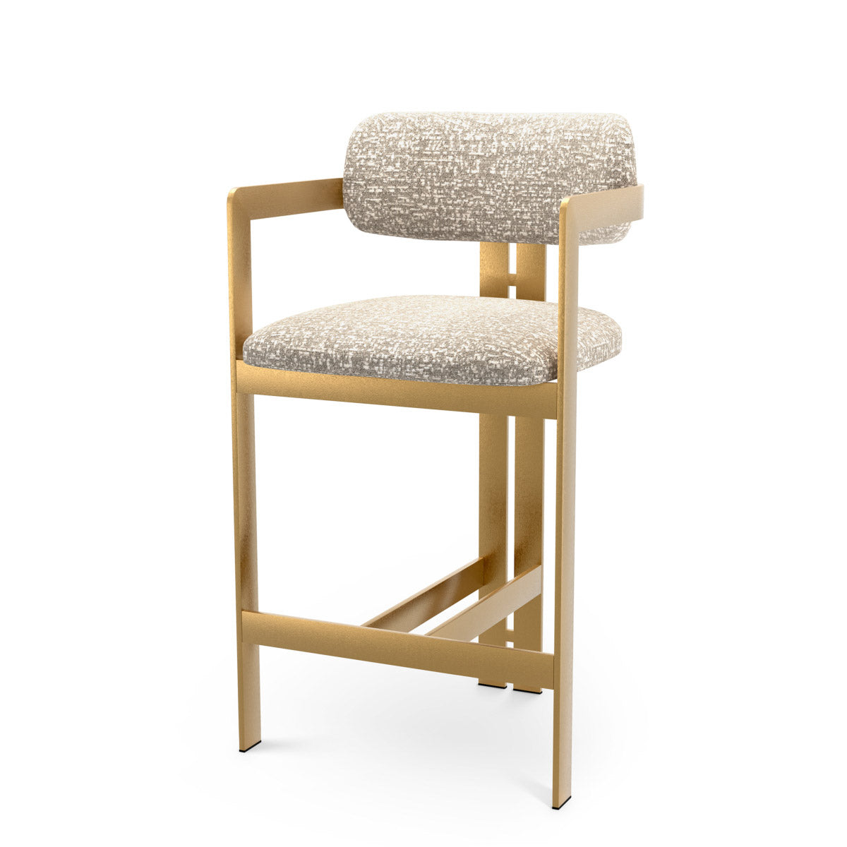 Counter Stool Donato Brushed brass finish | montclair sliver 67% polyester | 20% cotton | 13% rayon Chairs & Sofas CMA0294 2