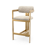 Counter Stool Donato Brushed brass finish | montclair sliver 67% polyester | 20% cotton | 13% rayon Chairs & Sofas CMA0294 2