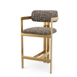 Counter Stool Donato Brushed brass finish | montclair dark brown 67% polyester | 20% cotton | 13% rayon Chairs & Sofas CMA0296 2