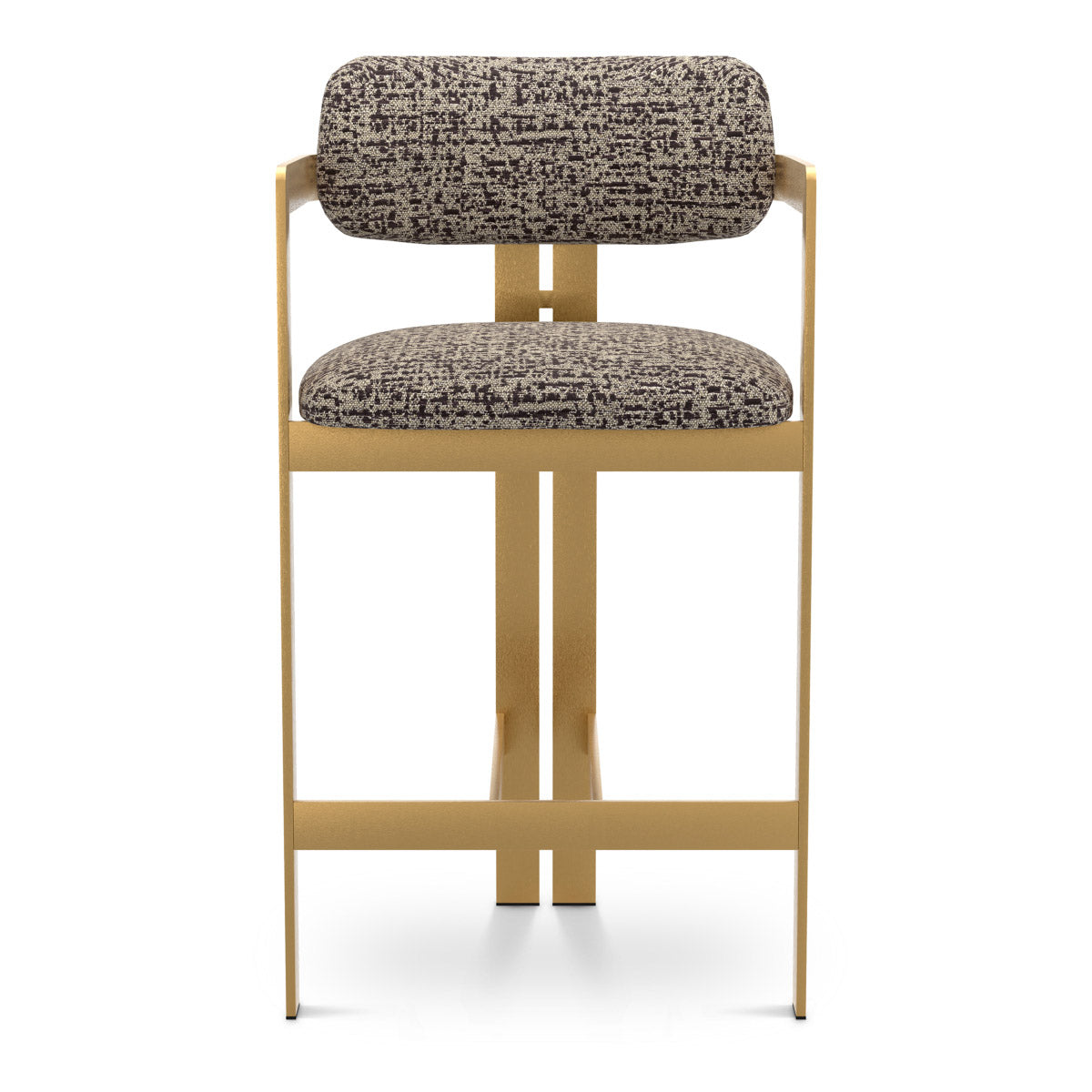 Counter Stool Donato Brushed brass finish | montclair dark brown 67% polyester | 20% cotton | 13% rayon Chairs & Sofas CMA0296 3