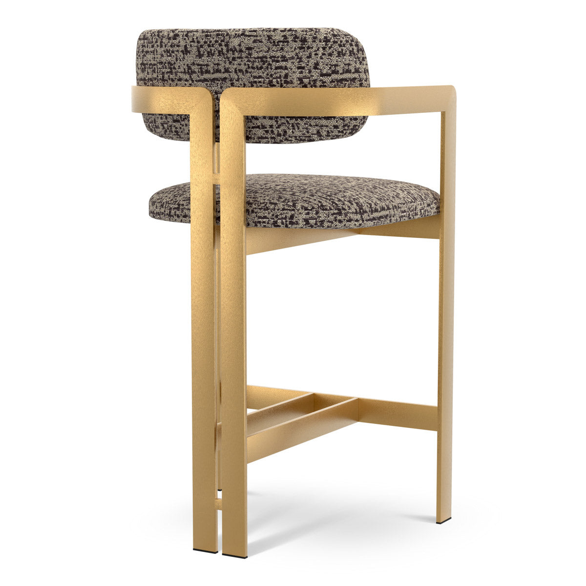 Counter Stool Donato Brushed brass finish | montclair dark brown 67% polyester | 20% cotton | 13% rayon Chairs & Sofas CMA0296 4