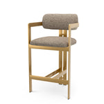 Counter Stool Donato Brushed brass finish | montclair warm grey 67% polyester | 20% cotton | 13% rayon Chairs & Sofas CMA0297 2