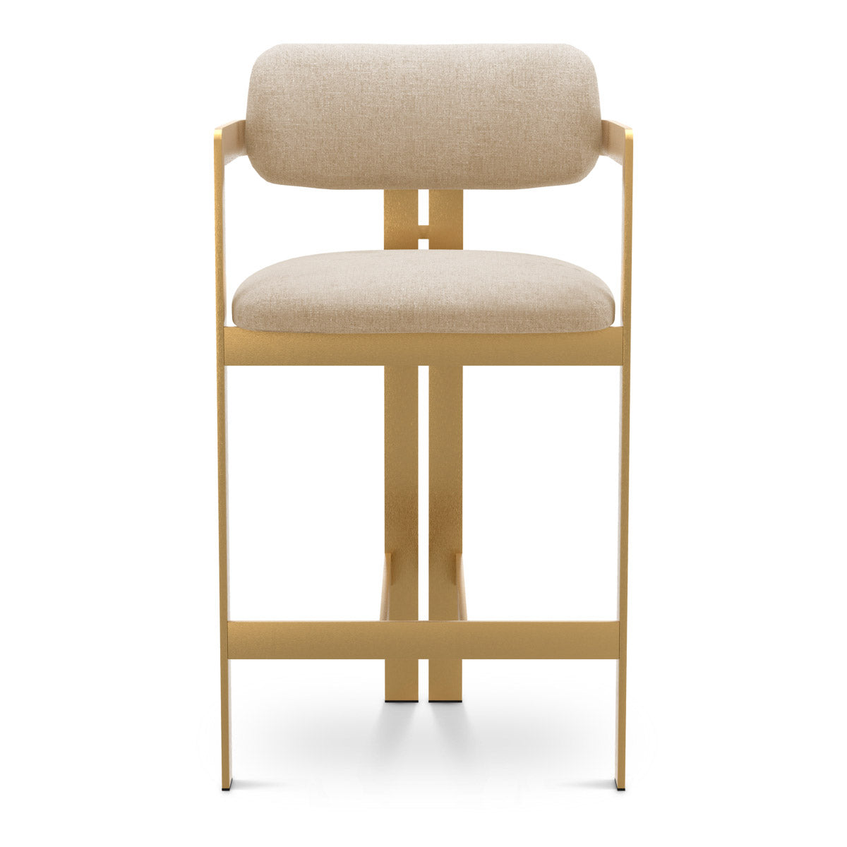 Counter Stool Donato Brushed brass finish | hastings beige 100% polyester Chairs & Sofas CMA0298 3