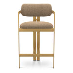 Counter Stool Donato Brushed brass finish | hastings brown 100% polyester Chairs & Sofas CMA0299 3