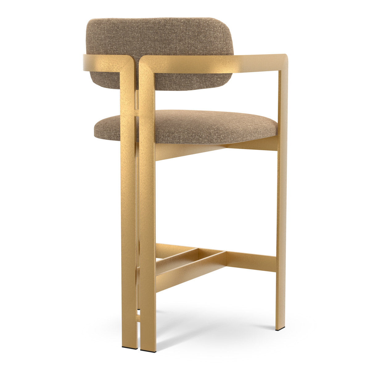 Counter Stool Donato Brushed brass finish | hastings brown 100% polyester Chairs & Sofas CMA0299 4