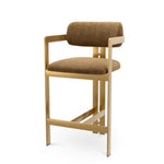 Counter Stool Donato Brushed brass finish | hastings camel 100% polyester Chairs & Sofas CMA0300 15