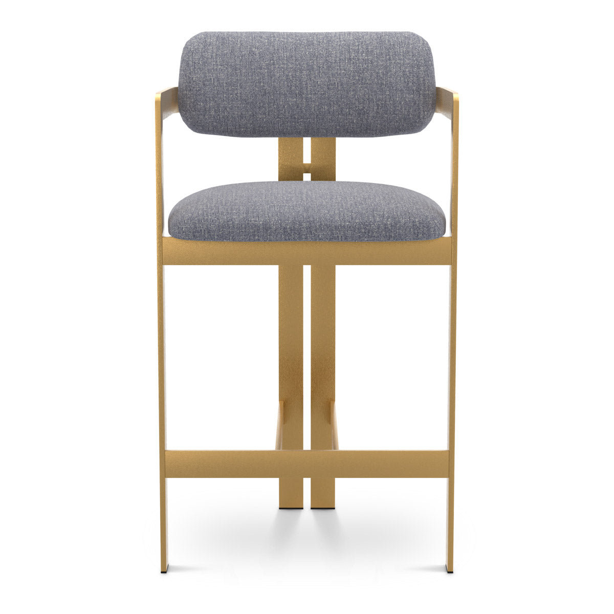 Counter Stool Donato Brushed brass finish | hastings light blue 100% polyester Chairs & Sofas CMA0301 3