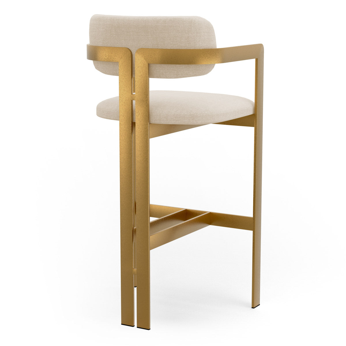 Bar Stool Donato Brushed brass finish | stratfort pearl 83% rayon | 17% cotton Chairs & Sofas CMA0309 4