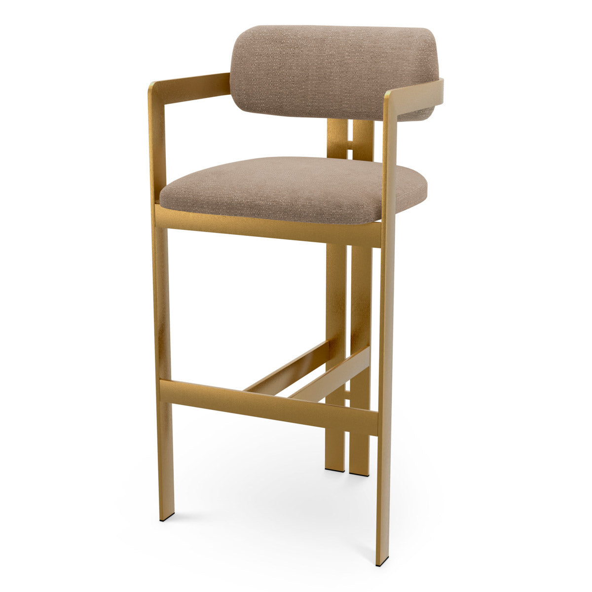 Bar Stool Donato Brushed brass finish | stratfort warm grey 83% rayon | 17% cotton Chairs & Sofas CMA0310
