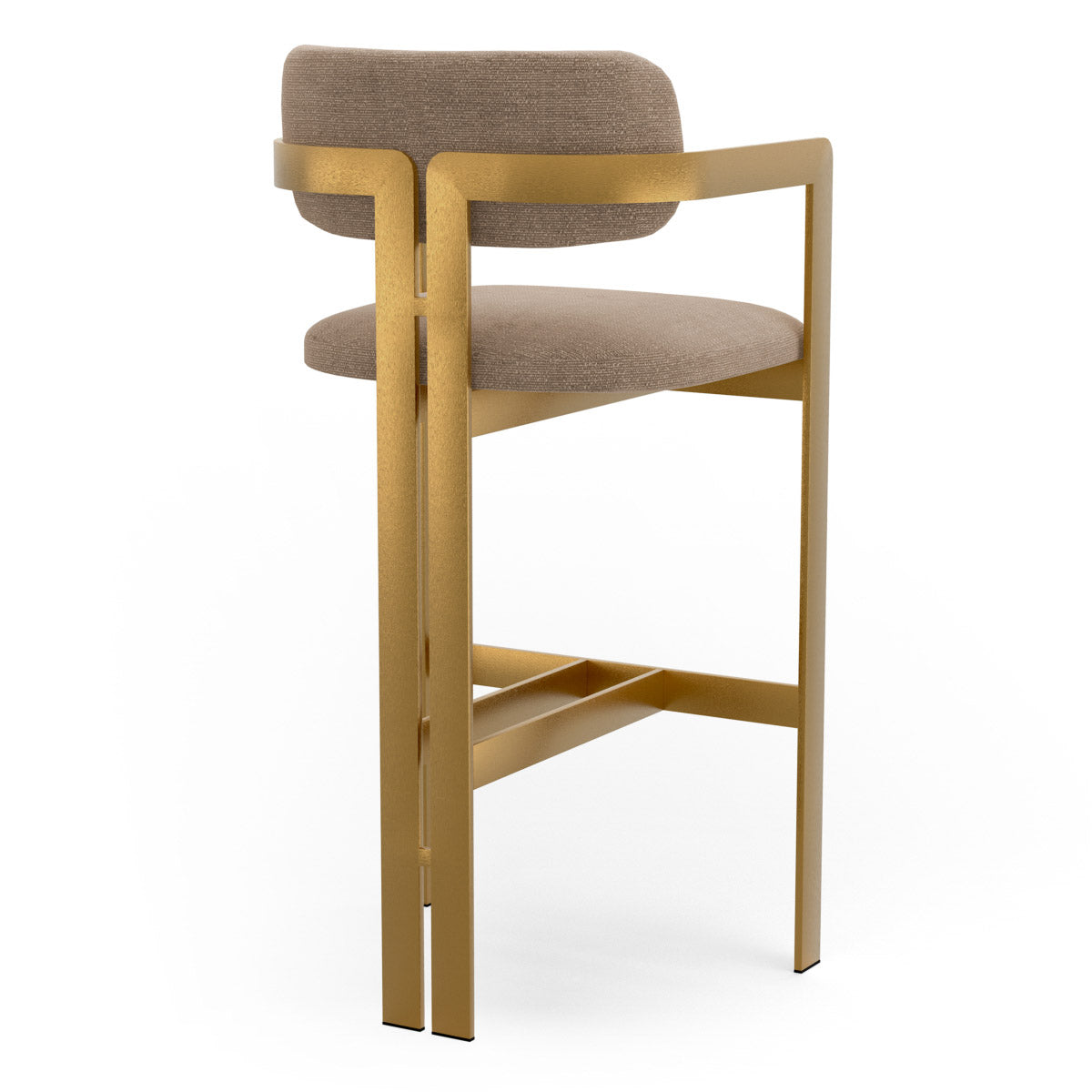 Bar Stool Donato Brushed brass finish | stratfort warm grey 83% rayon | 17% cotton Chairs & Sofas CMA0310 4