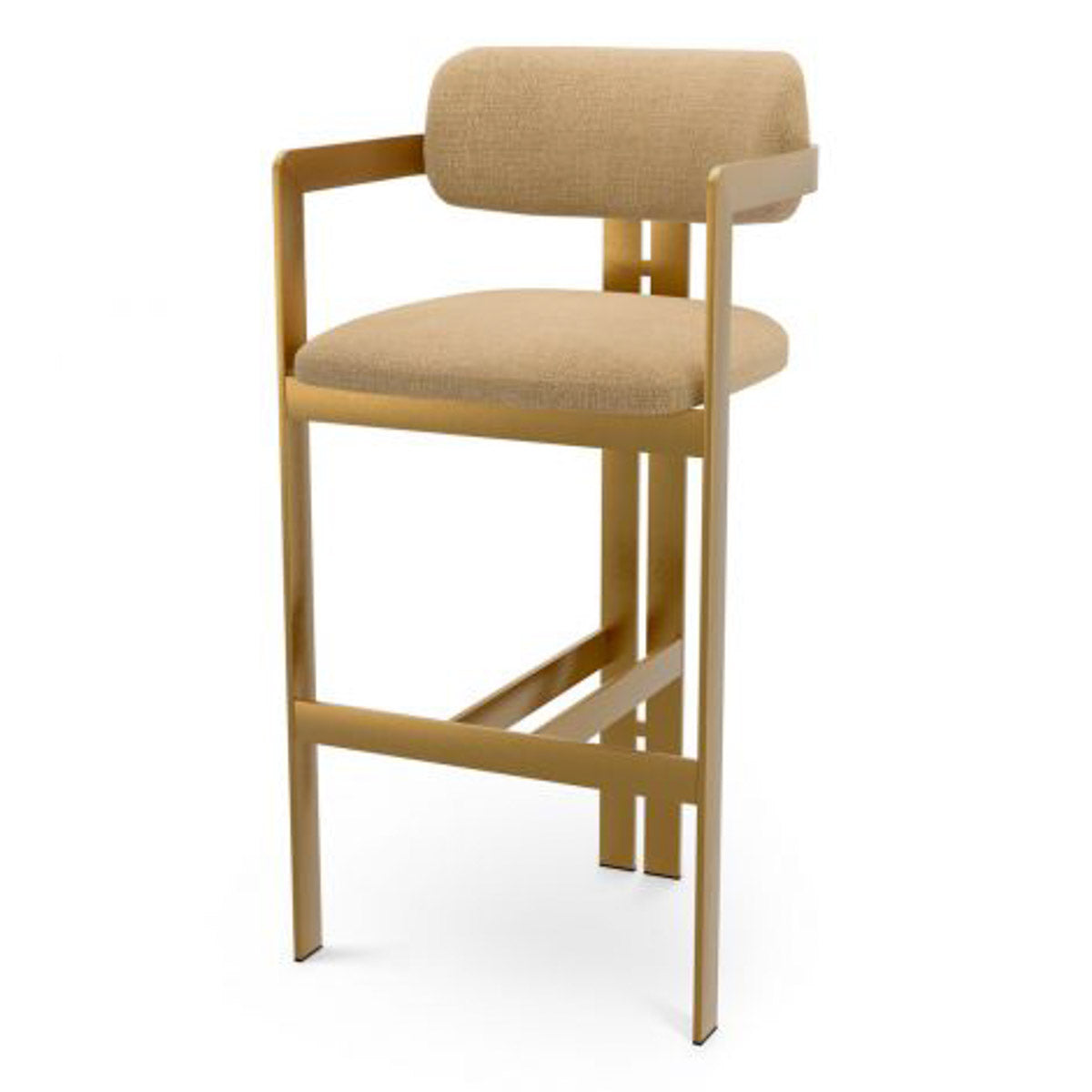 Bar Stool Donato Brushed brass finish | stratfort honey 83% rayon | 17% cotton Chairs & Sofas CMA0311 8