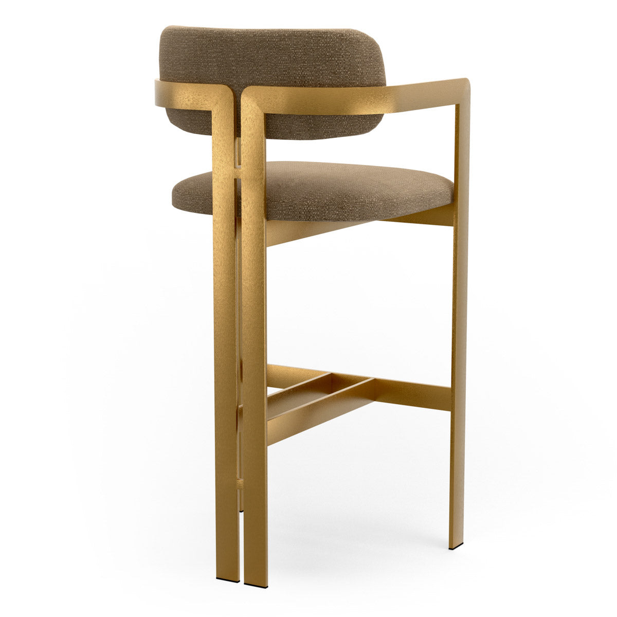 Bar Stool Donato Brushed brass finish | stratfort brown 83% rayon | 17% cotton Chairs & Sofas CMA0312 4